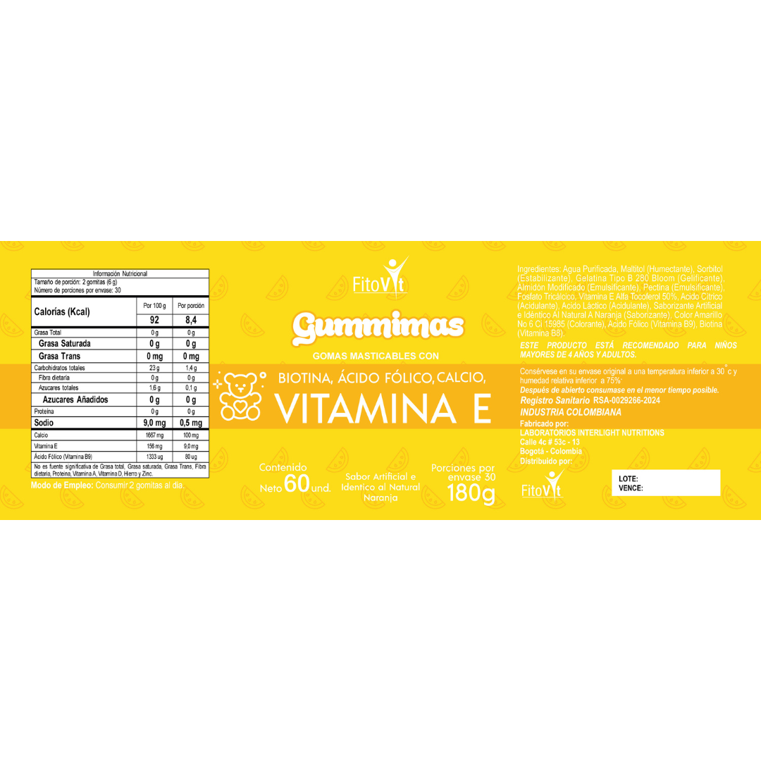 Vitamina E Gomitas x 60 Und - Dale a tu piel el mejor cuidado